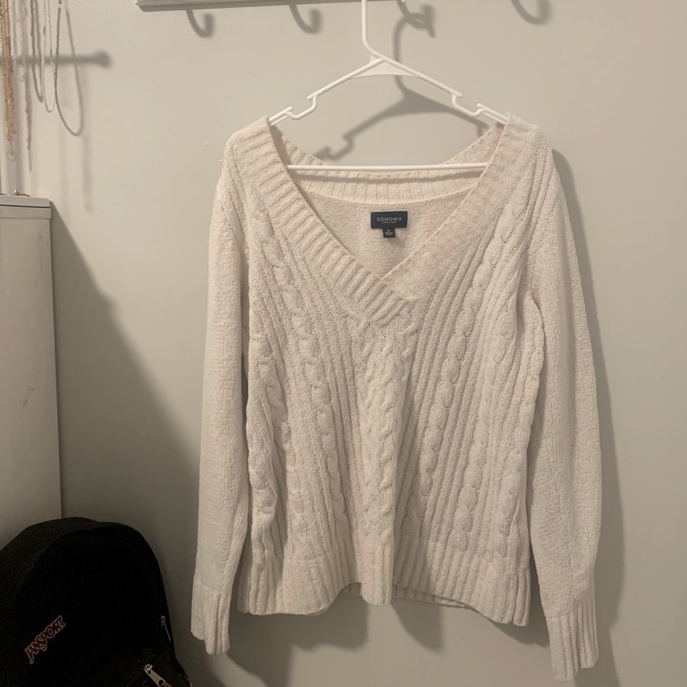 sonoma white oversized sweater